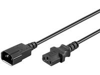 MICROCONNECT Power Cord 3m Extension Black