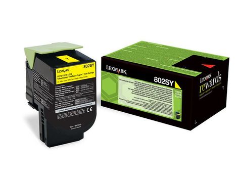 LEXMARK 802SY toner cartridge yellow standard capacity 2.000 pages 1-pack return program (80C2SY0)