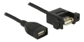 DELOCK Cable USB 2.0 Type-A female > USB 2.0 Type-A female panel-mount 1 m