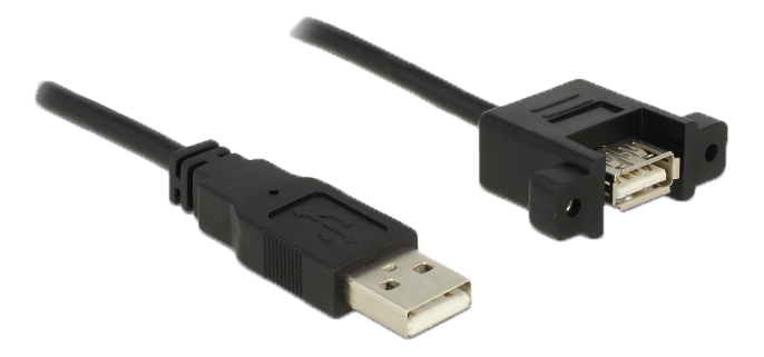 DELOCK Cable USB 2.0 Type-A male > USB 2.0 Type-A female panel-mount 0.5 m (85461)