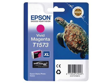 EPSON n Ink Cartridges,  Ultrachrome K3 Vivid Magenta, T1573, Turtle, Singlepack,  1 x 25.9 ml Vivid Magenta, Standard, XL (C13T15734010)