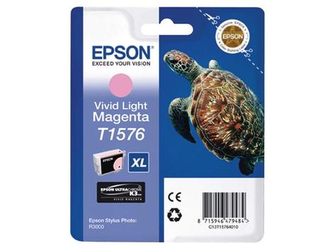 EPSON n Ink Cartridges,  Ultrachrome K3 Vivid Magenta, T1576, Turtle, Singlepack,  1 x 25.9 ml Vivid Light Magenta, Standard, XL (C13T15764010)