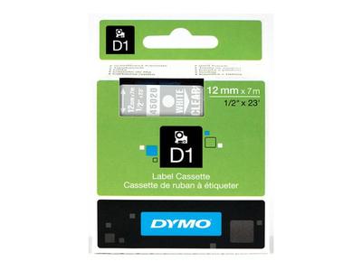 DYMO D1 12mm Tape Clear/ White (S0720600)