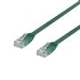 DELTACO U/UTP Cat6 patch cable, flat, 0.3m, 250MHz, green