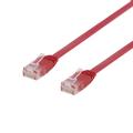 DELTACO U/UTP Cat6 patchkabel, flat, 0,3m, 250MHz, röd