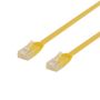 DELTACO U/UTP Cat6 patch cable, flat, 0.5m, 250MHz, yellow