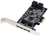 ST LAB PCIe SATA 6G Raid card 4channel PCI-Express x4, SATA3.0, 2x ext. eSATA + 4x int. SATA Ports