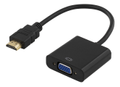 DELTACO KONVERTER HDMI TIL VGA M/LYD 10cm