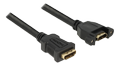 DELOCK Cable HDMI-A fe to HDMI-A fe panel-mount, 4K at 30 Hz, 0,5 m