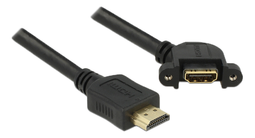 DELOCK Cable HDMI-A fe to HDMI-A fe panel-mount 110° angled,4K at 30Hz (85467)