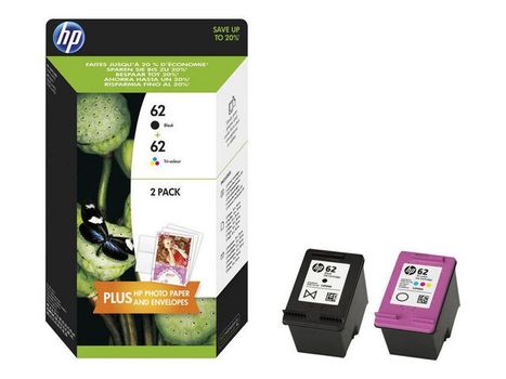 HP 62 Ink Cartridge Combo 2-Pack Standard Capacity (Black and Colour cartridge) (N9J71AE)