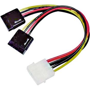 LinkIT Strømkabel Molex 4 pin - 2 x SATA Fra std. 5,25" til 2 x SATA kontakter (SATA-S3)
