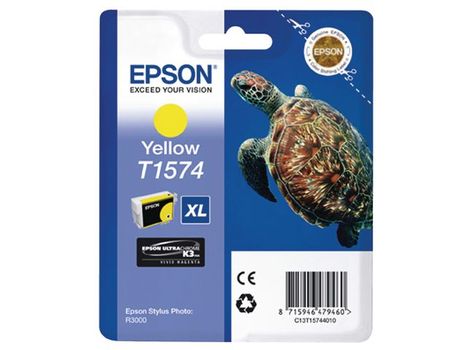 EPSON n Ink Cartridges,  Ultrachrome K3 Vivid Magenta, T1574, Turtle, Singlepack,  1 x 25.9 ml Yellow, Standard, XL (C13T15744010)
