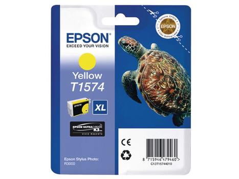 EPSON n Ink Cartridges,  Ultrachrome K3 Vivid Magenta, T1574, Turtle, Singlepack,  1 x 25.9 ml Yellow, Standard, XL (C13T15744010)