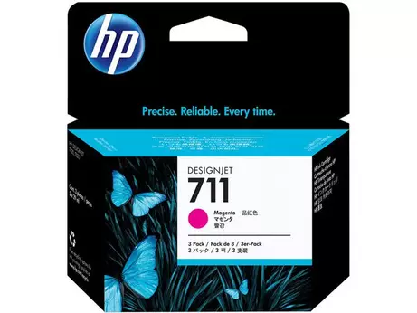 HP 711 - 3-pack - 29 ml - fargestoffbasert magenta - original - DesignJet - blekkpatron - for DesignJet T120, T120 ePrinter, T125, T130, T520, T520 ePrinter, T525, T530 (CZ135A)