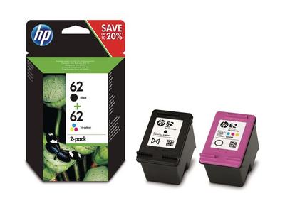 HP No62 black & color ink cartridges (sampack) (N9J71AE)