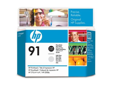 HP 91-skrivehoved,  fotosort og lysegrå (C9463A)