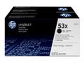 HP 53X svart LaserJet-tonerkassett med hög kapacitet, original, 2-pack