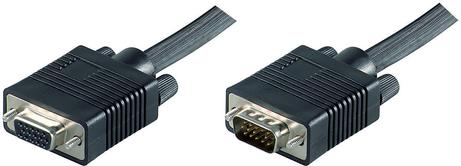 MicroConnect VGA-forlengelseskabel - HD-15 (VGA) (hann) til HD-15 (VGA) (hunn) - 5 m - formstøpt,  tommelskruer (MONGH5)