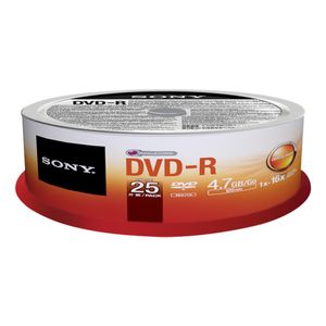 SONY DVD-R 4.7 120 MIN SPINDEL 25-PACK NS (25DMR47SP)