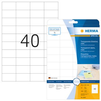 HERMA LABELS HERMA A4 52,5X29,7 MAT TRANSPARENT FOIL (4684)