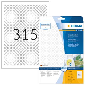 HERMA LABEL HERMA 4385 MOVABLE Ø 10MM WHITE (4385)