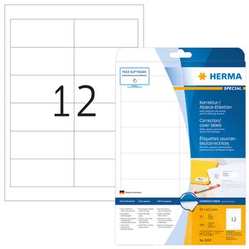 HERMA Abdecketik. A4 weiß 97x42,3 mm Papier opak 300 St. (4228)