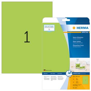 Herma Labels Neon green 210x297 20pcs (5151)