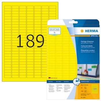 HERMA S.P.25 25,4X10 Yel. (25) (4243)
