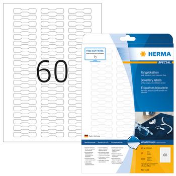 HERMA Jewellery Labels    49x10 25 Sheets DIN A4 1500 pcs. 5116 (5116)