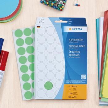 HERMA multi-purpose labels, ø 19 mm, luminous red, (960) (2256)