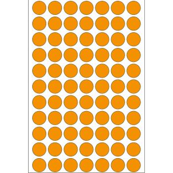 HERMA multi-purpose labels, ø 13 mm, luminous orange, (1848) (2234)