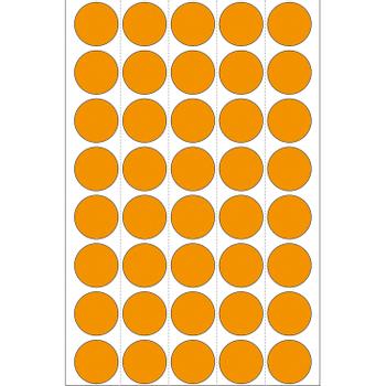 HERMA multi-purpose labels, ø 19 mm, luminous orange, (24 sheets, 960 Labels) (2254)