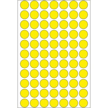 HERMA multi-purpose labels, ø 13 mm, yellow, (2464) (2231)