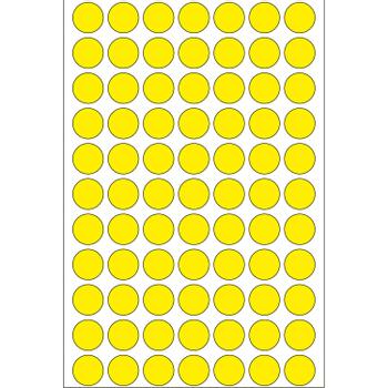 HERMA multi-purpose labels, ø 13 mm, yellow, (2464) (2231)