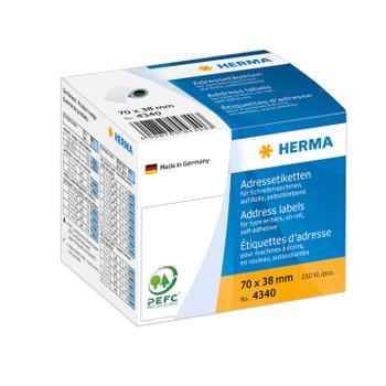 HERMA Address label roll Herma, 250 labels, 70mm x 38mm, for typerwriters or labelling by hand, 4340 (4340)