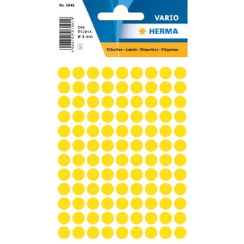 HERMA Self-adhesive labels HERMA multi-purpose,  ø8mm,10 sheets, 1841 (10x540) (1841*10 $DEL)