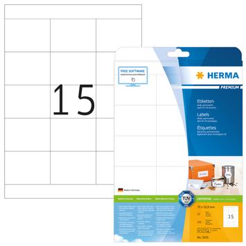 Herma Etiketten Premium A4 weiß 70x50,8 mm Papier 375 St. (5055)
