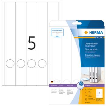 Herma Inkjet Ordneretik. A4 weiß 38x297 mm Papier 125 St. (4830)