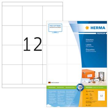 Herma Etiketten Premium A4 weiß 70x67,7 mm Papier 2400 St. (4617)