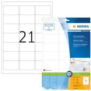 HERMA Adressetiketten A4 weiß 63,5x38,1 mm Papier 210 St. (8632)