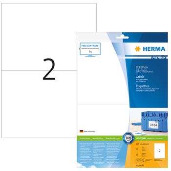 HERMA Etiketten Premium A4 weiß 210x148 mm Papier 20 St. (8636)