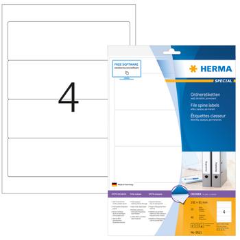 HERMA Ordneretiketten A4 weiß 192x61 mm Papier opak 40 St. (8621)