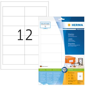 HERMA Etiketten Premium A4 weiß 97x42,3 mm Papier 120 St. (8628)
