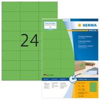 Herma Special - Papir - matt - permanent selv-adhesiv - grønn - 70 x 37 mm 2400 etikett(er) (100 ark x 24) merkelapper