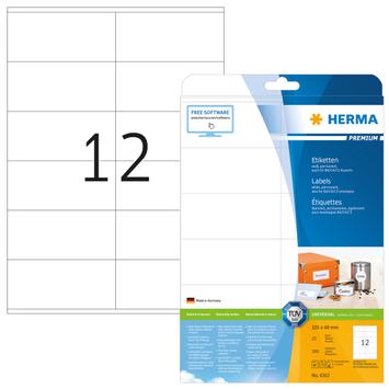 Herma Etiketten Premium A4 weiß 105x48 mm Papier 300 St. (4363)