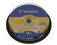 VERBATIM DVD+RW Media 4X  4.7GB SERL 10 Pack Spindel Retail