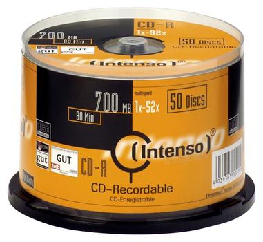 INTENSO 1x50 CD-R 80 / 700MB 52x Speed, Cakebox (1001125)