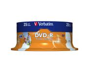 Verbatim 25 x DVD-R - 4.7 GB 16x - bred fotoskrivbar overflate - spindel (43538)