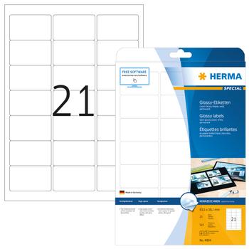 HERMA Etiketten A4 weiß 63,5x38,1   mm Papier glänz. 525 St. (4904)